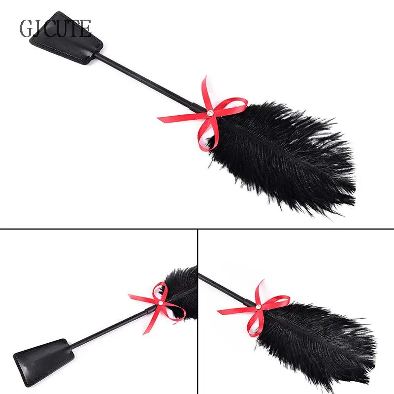 Bdsm Feather Tickled Erotic Punish Fetish Leather Spanking Paddle Play Sex Toys For Lover Riding Crop Tools