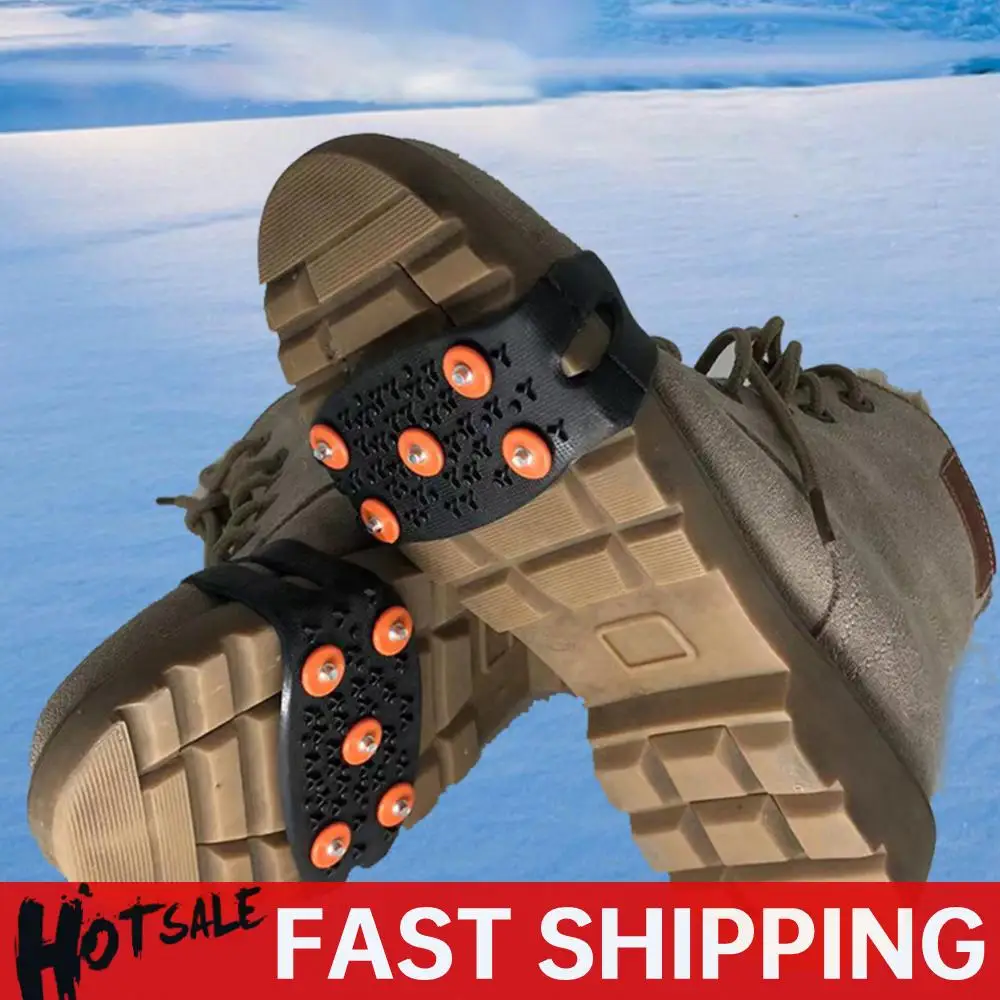 

5-Stud Climbing Spikes Anti Slip Mountaineering Cleats Unisex Snow Claw Shoe Covers Walking Hiking Accessories