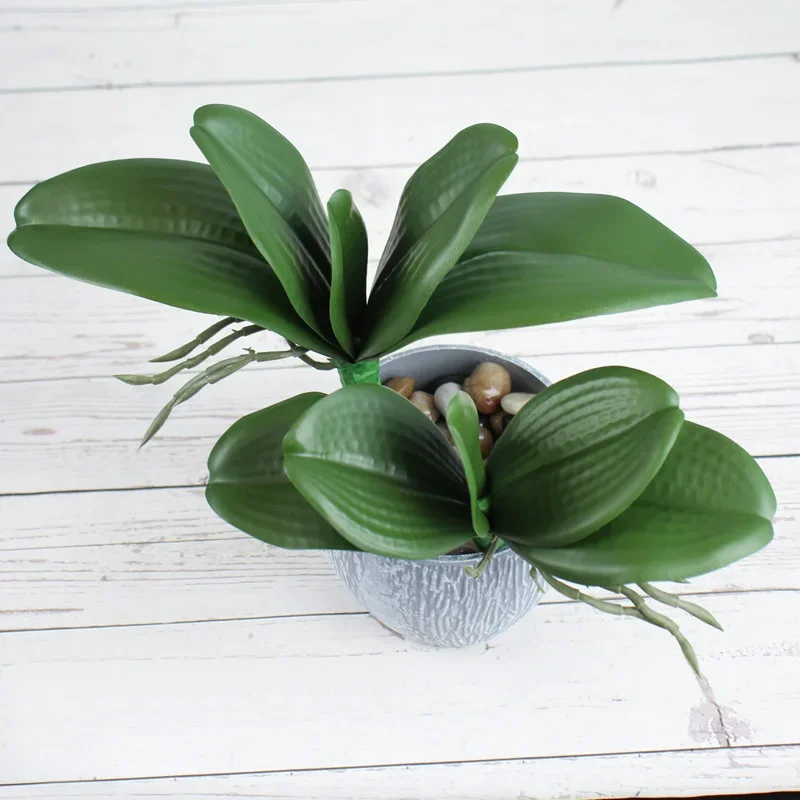 1pc Artificial Plants Real Touch Phalaenopsis Leaf Decorative Flowers DIY Auxiliary Material Flower Decoration Orchid Leaves