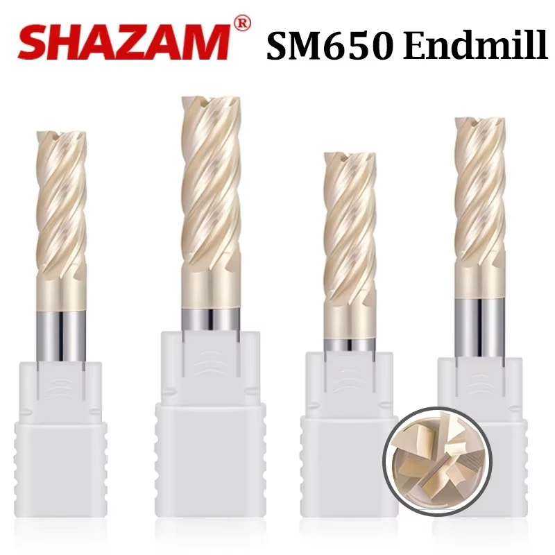 SHAZAM SM-650 Titanium Alloy Milling Cutter Imported HRC65 High-Temperature Alloy Special Stainless Steel Endmills Tools