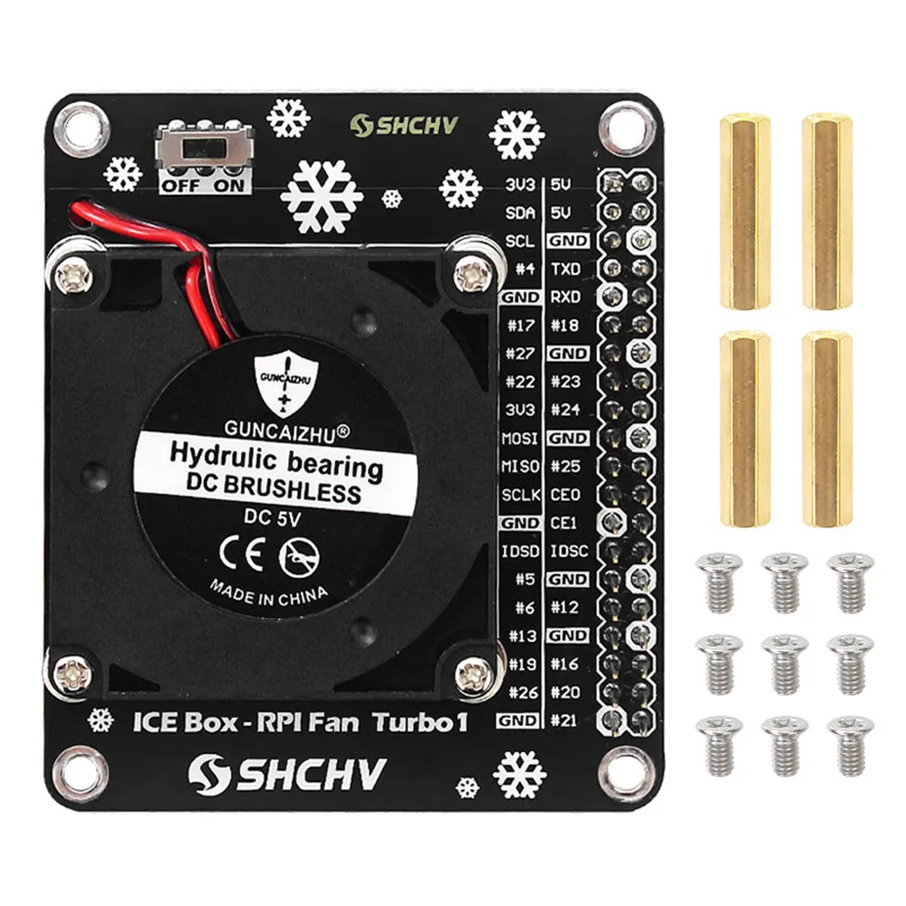 Imagem -05 - Placa de Expansão para Raspberry pi 4b Gpio Ventilador Turbo Ice Luz Led 4b 3b Mais 3b