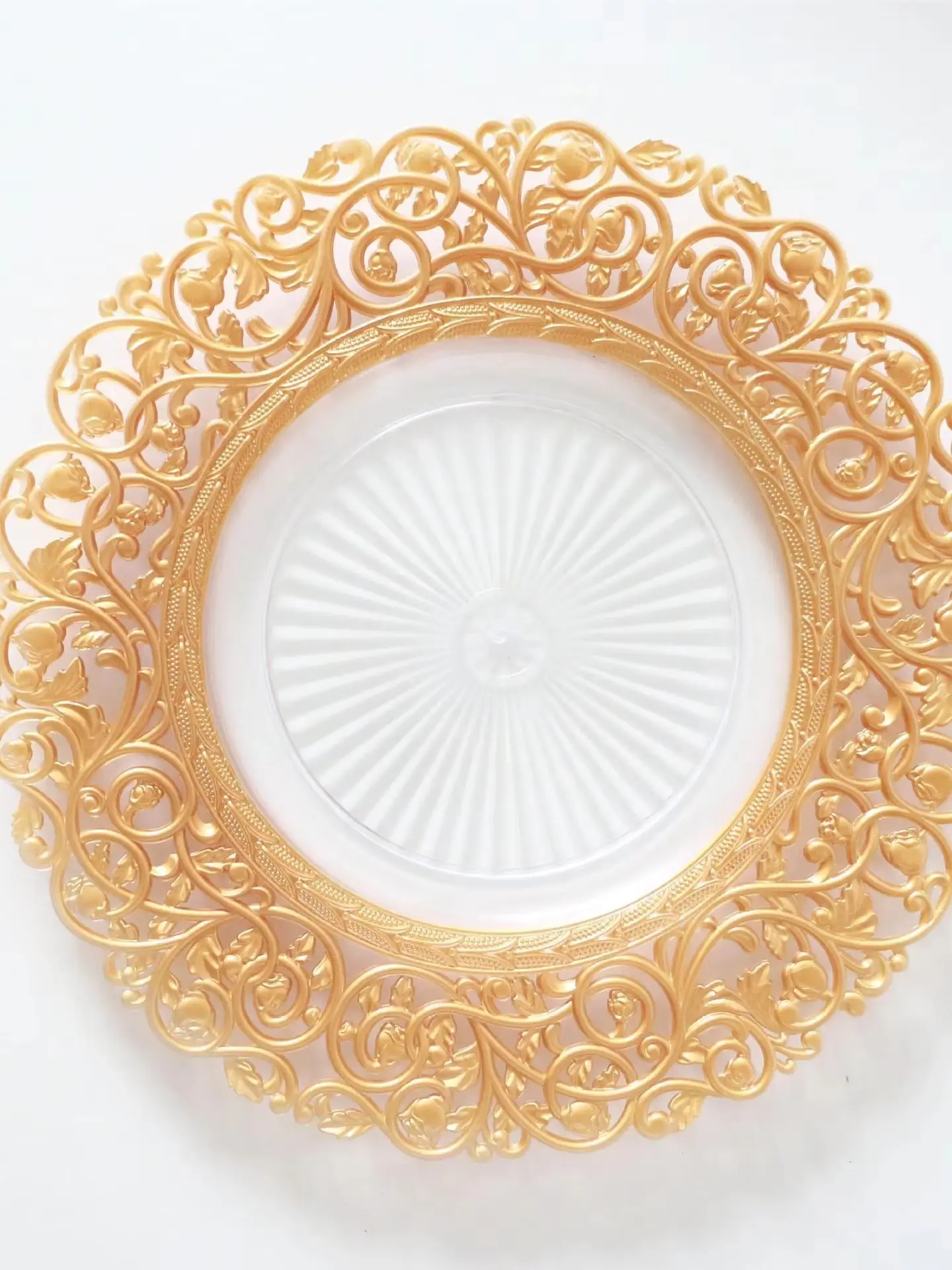 13inch Silver Mirror Charger Plates Round Chargers for Dinner Plates Silver Plate with Diamond Rim Wedding Charge Plates