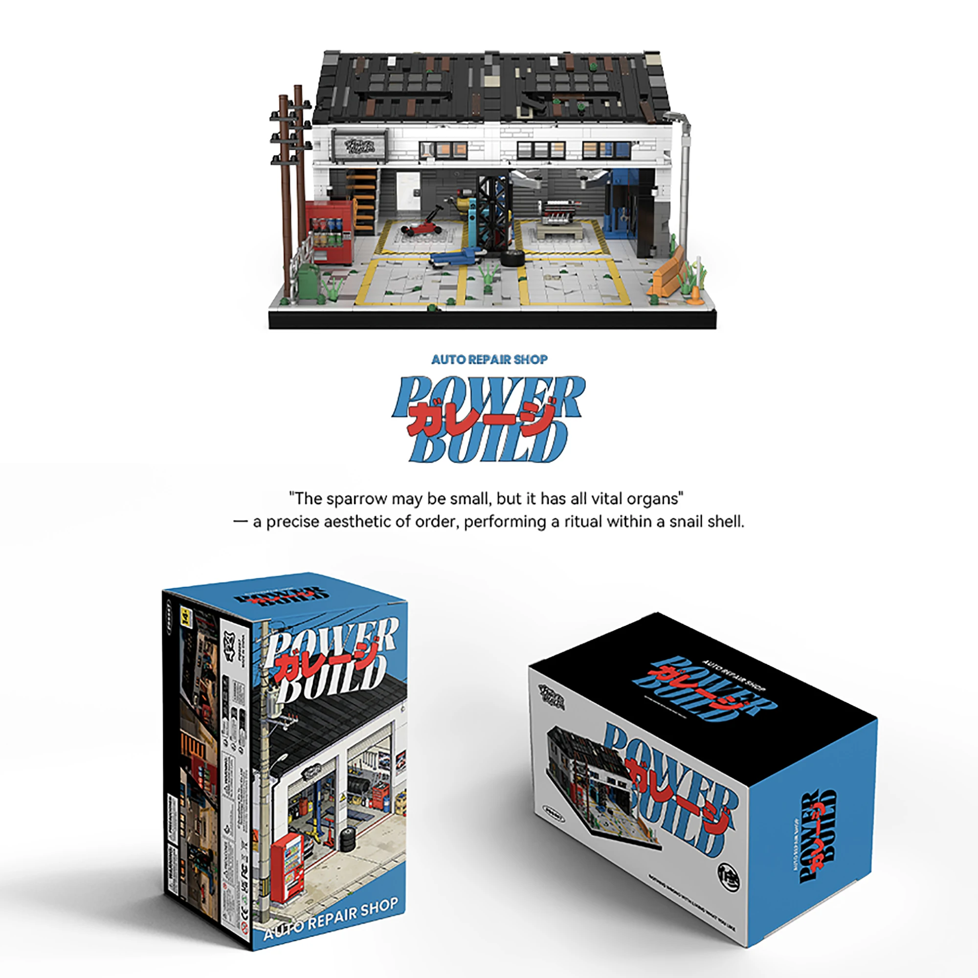 Image of 3542-teiliger Auto-Reparaturwerkstatt-Bausatz PB8867 Garage Werkstatt Modulare Konstruktion Fahrzeugwartung Bausteine Spielzeug Geschenke für Erwachsene