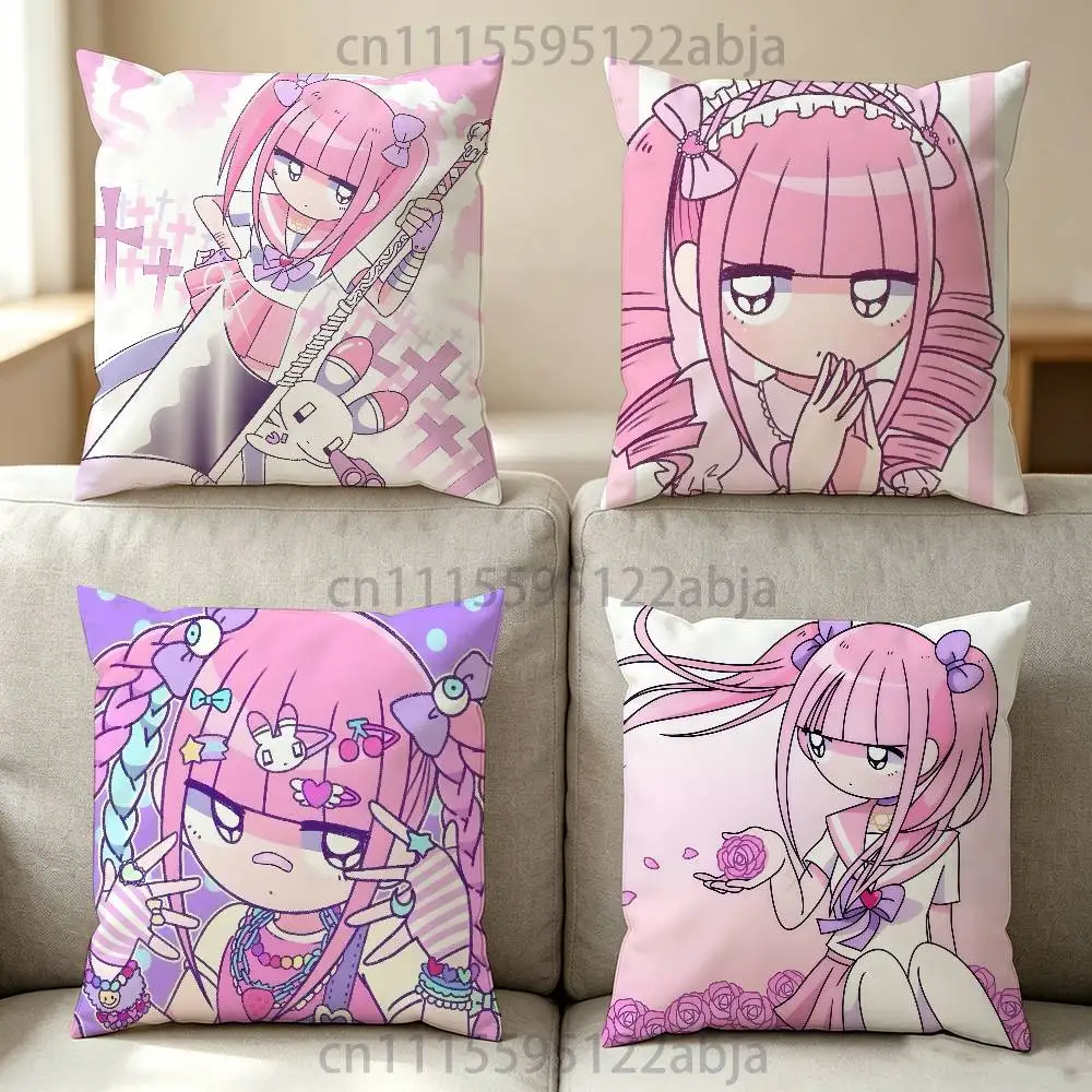 Cute M-Menhera C-Chan Girl Throw Pillow Case 40x40cm Decoration DIY Square Chair Pillowcase Pad Cover