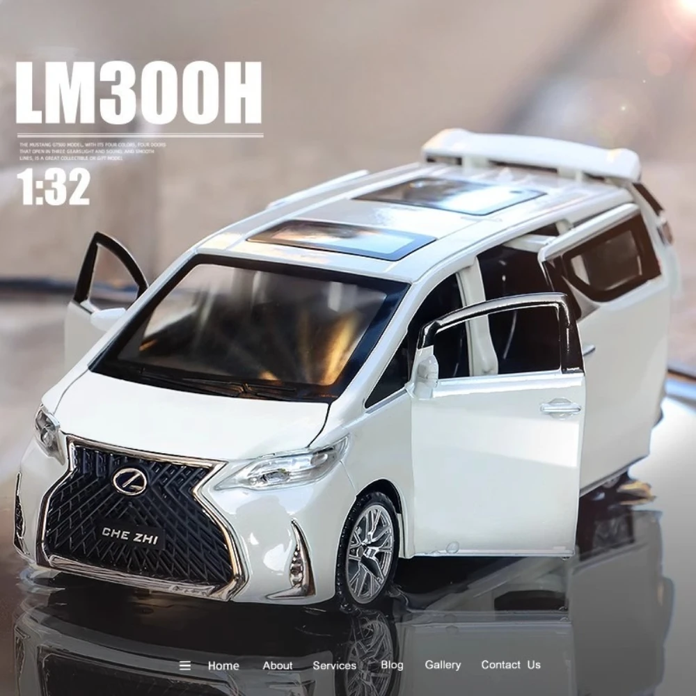 

1:32 Scale LM300H LX570 Toy Car Model Alloy Diecast Pull Back Sound Light Doors Opened MPV Models Boys Birthday Gifts Collection