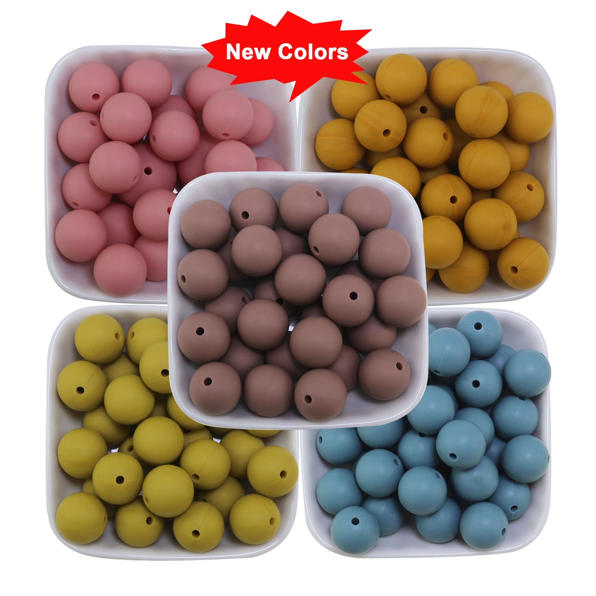 Wholesales 500pcs/Lot 10mm/12mm/15mm Silicone Beads Round New Colors Spring DIY Neckalces Baby Pacifier Clips Beads Food Grade