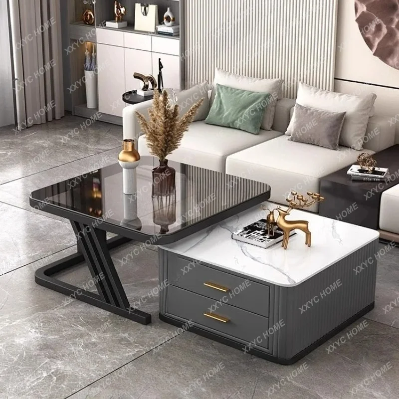XX Coffee Table Living Room Light Luxury Clear Unique Side Table Modern Simple Mesas Bajas Furniture