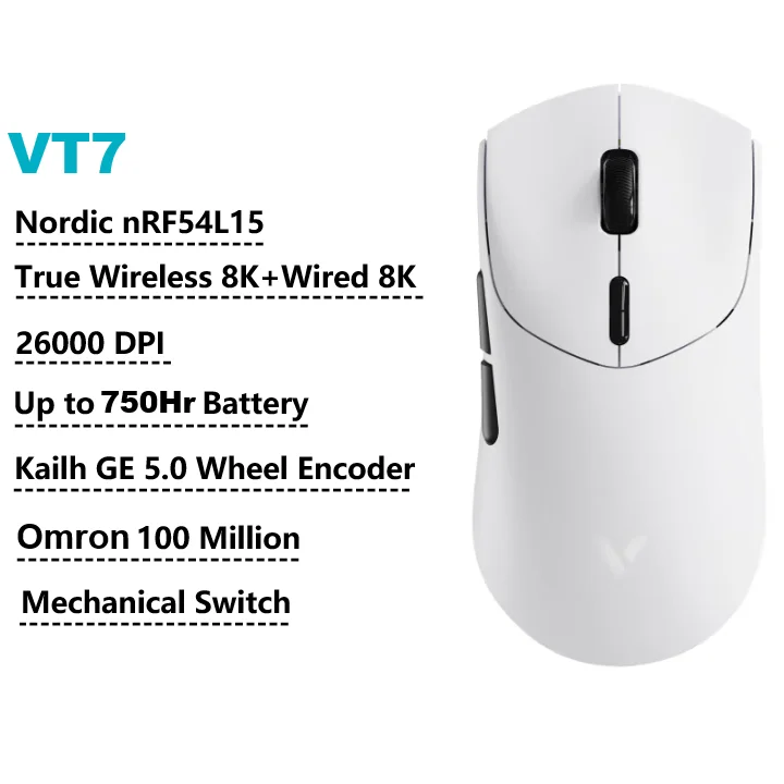 【¥5,227】Rapoo VT7 8K ワイヤレスゲーミングマウス 53g ホワイト 特別割引-アリエク特価アラート
