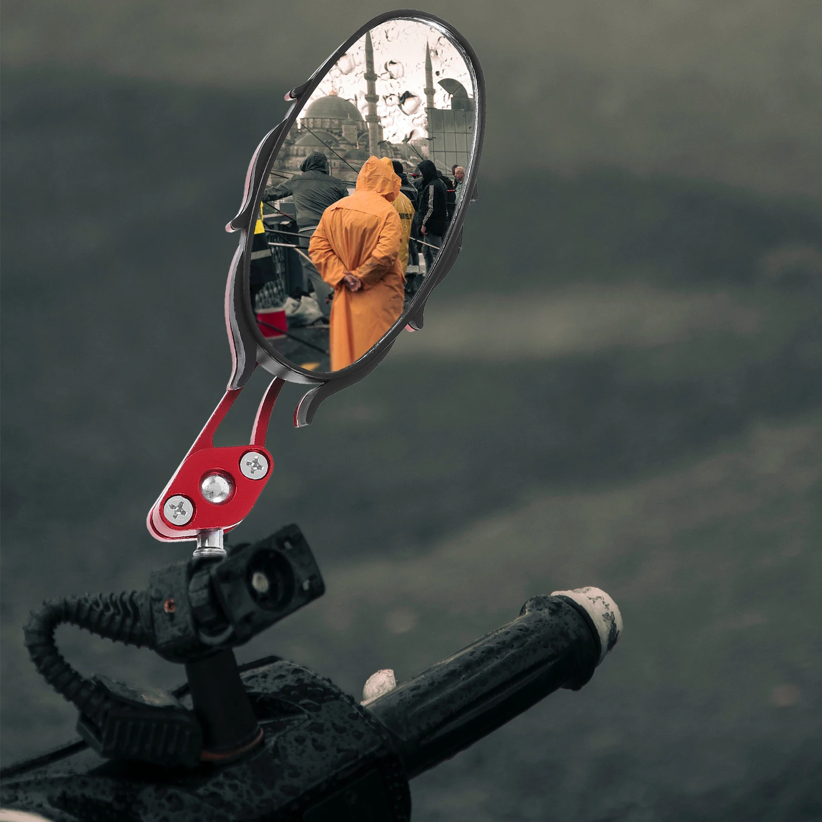 

2pcs Motorcycle Rearview Mirrors Universal Glass Metal Plastic Clear Safety H Mount Replacement Scooter Side