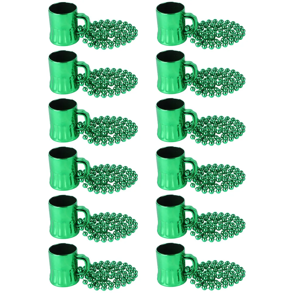 12 pçs dia de são patrício pingente colar contas corda decoração fino acabamento cor brilhante dia de são patrício frisado colar