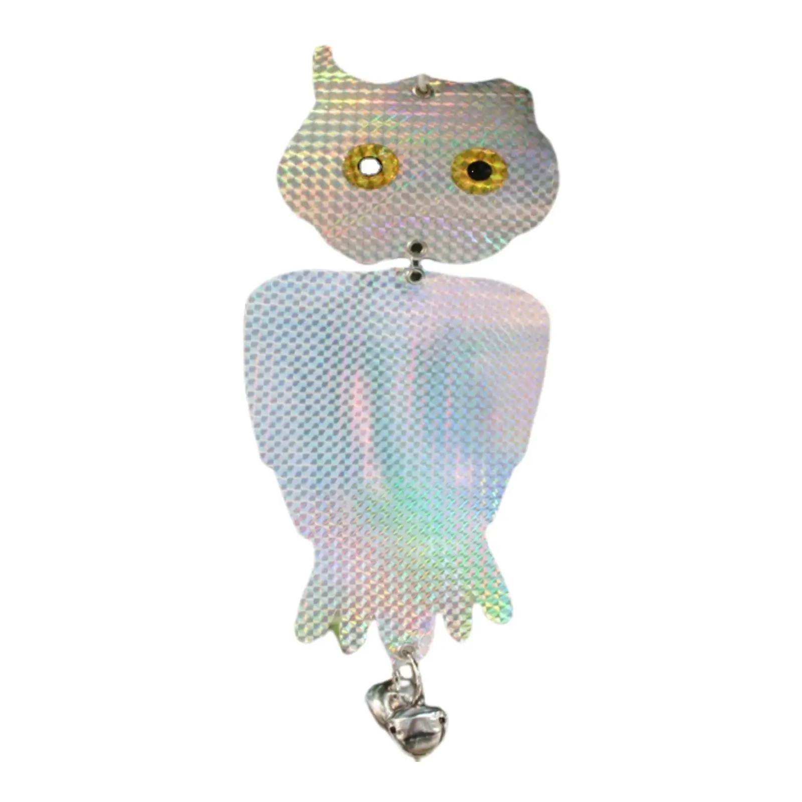 Hanging Reflective Owl Windchime Keep Birds Away Ornament Bird Scare Owl Decoy for Pigeon Woodpecker Farmhouse Outdoor Window