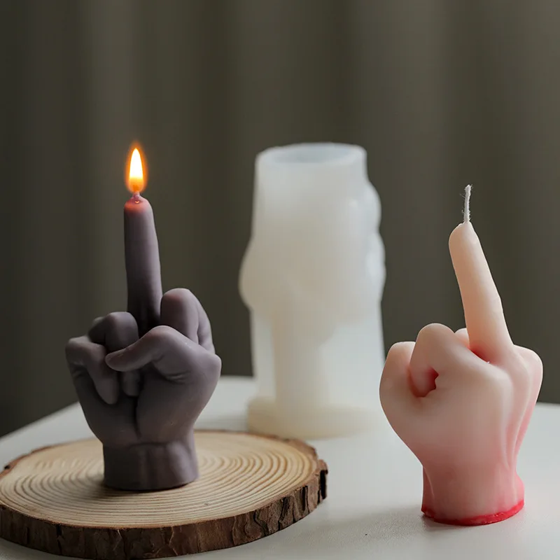 

Funny Middle Finger Silicone Candle Mold Human Body Candle Making Handmade Resin Soap Clay Mold Gifts Craft Supplies Home Decor