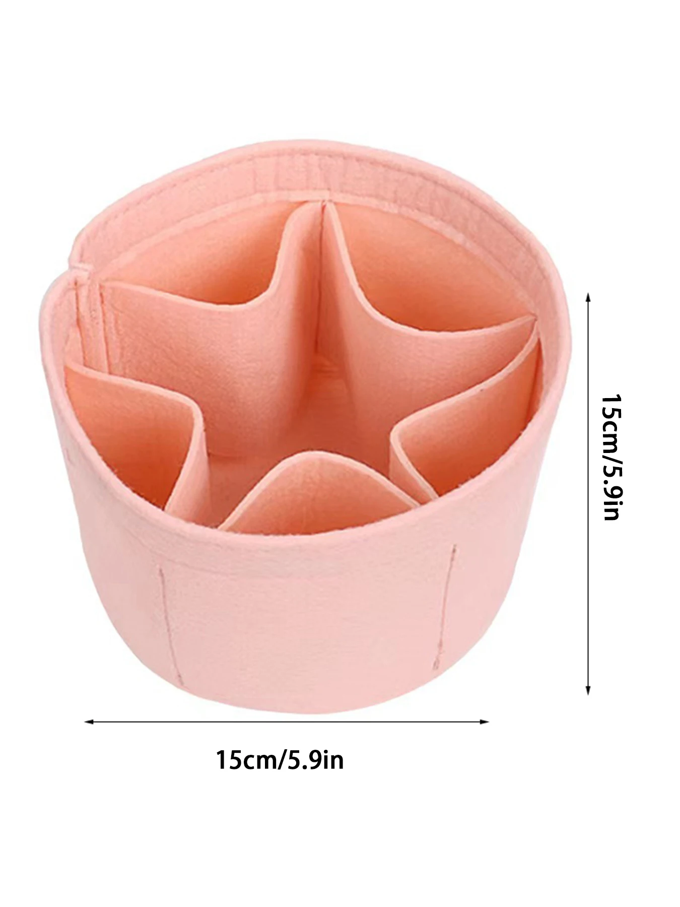 Felt Liner Bag for Women, Felt Storage Bag with Multiple Compartments, Felt Storage Pouch for Women's Handbag, Round Bucket Bag