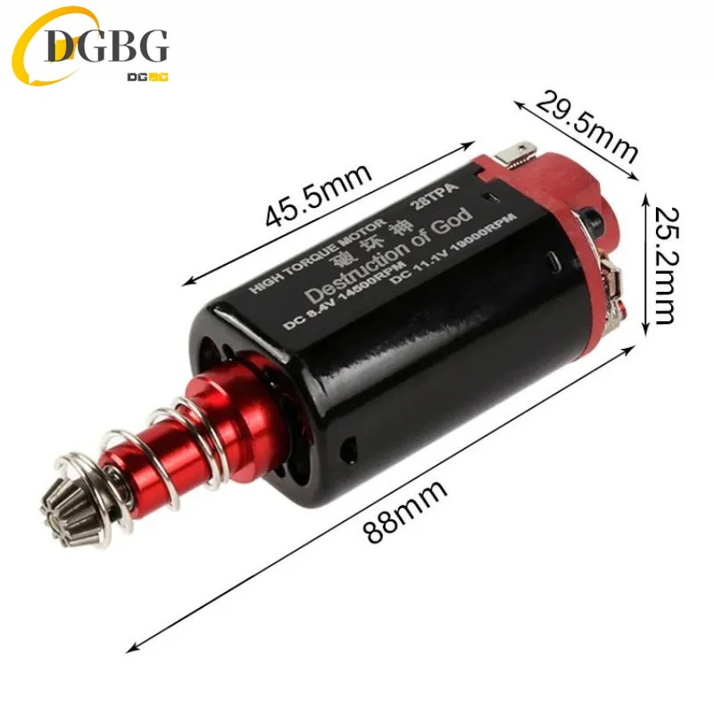 Chihai Motor CHF-480WA-28TPA Nd-Fe-B 19000 Rpm Ver.2 Gearbox High Torque Long Shaft Motor for AEG Airsoft