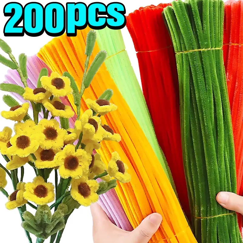 Chenille Stem Pipe Kids DIY Creative Toys Chenille Stems Stick Cleaners Kids Handmade Colorful Plush Stick DIY Craft Supplies