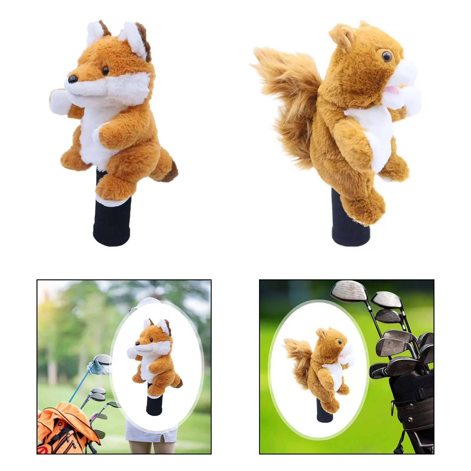 Plush Golf Wood Headcover Head Cover Funny Golfer Gift Stuffed Knitted Golf Accessory Club Head Cover for Golf Courses Golfer