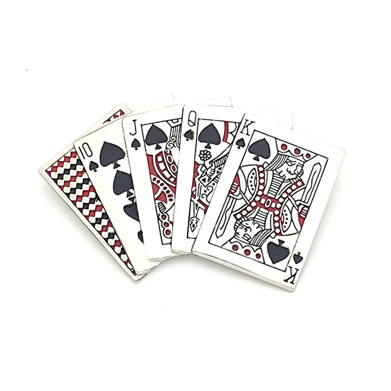 Zinc alloy poker card belt buckle in western style