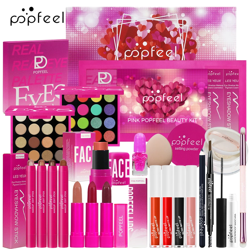 مجموعة مكياج POPFEEL ذات طابع وردي للفتيات - مجموعة مستحضرات تجميل الكل في واحد، مثالية للهدايا لصديقتك أو أحبائك. #6