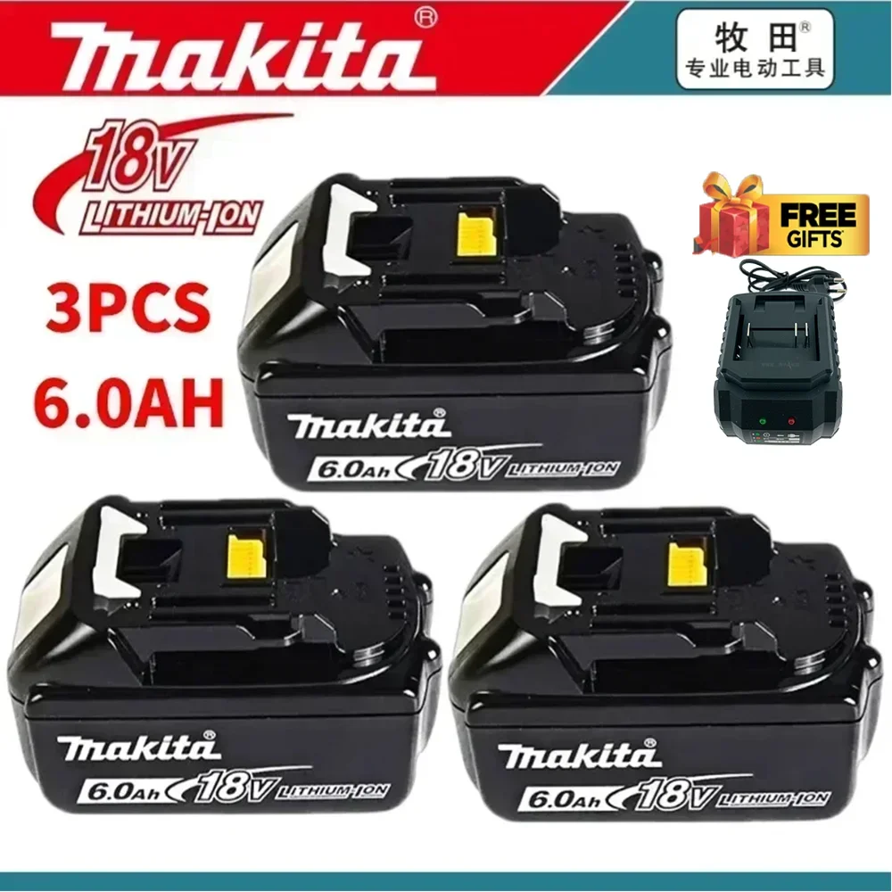 

100% Original Makita 6Ah for Makita 18V Battery BL1830B BL1850B BL1850 BL1840 BL1860 BL1815 Replacement Lithium Battery