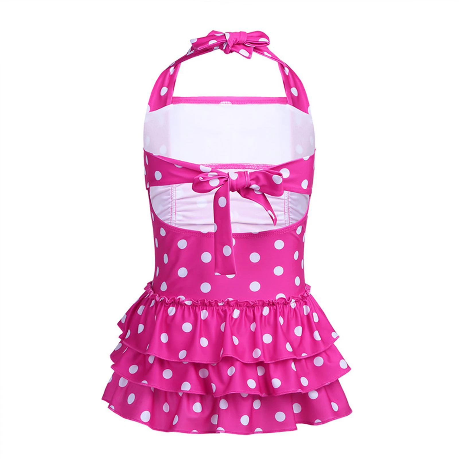 TiaoBug Bambini Adolescenti di Un pezzo Capestro Costume Da Bagno Polka Dots Increspato A File di Costumi Da Bagno Delle Ragazze di Nuoto del