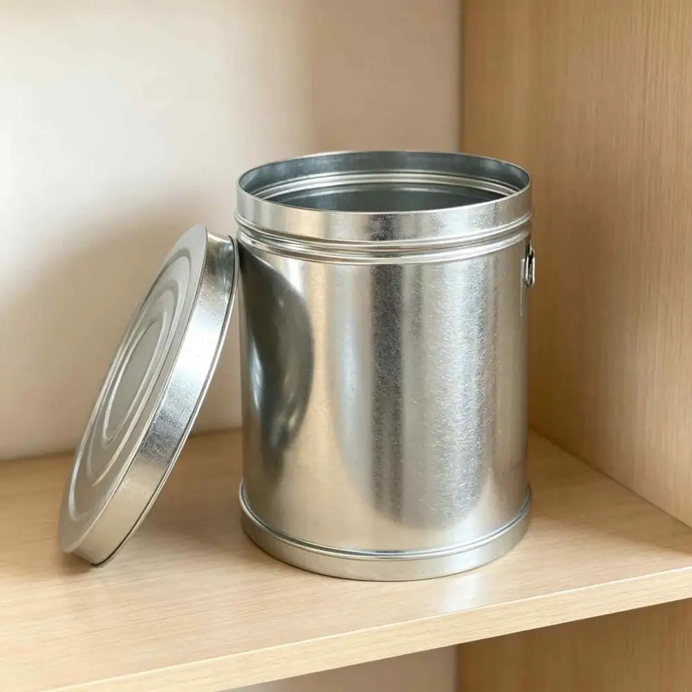 Stackable Metal Storage Jar Weather Resistant Dry Food Container Metal Rice Storage Canister with Lid Moisture-proof for Dry