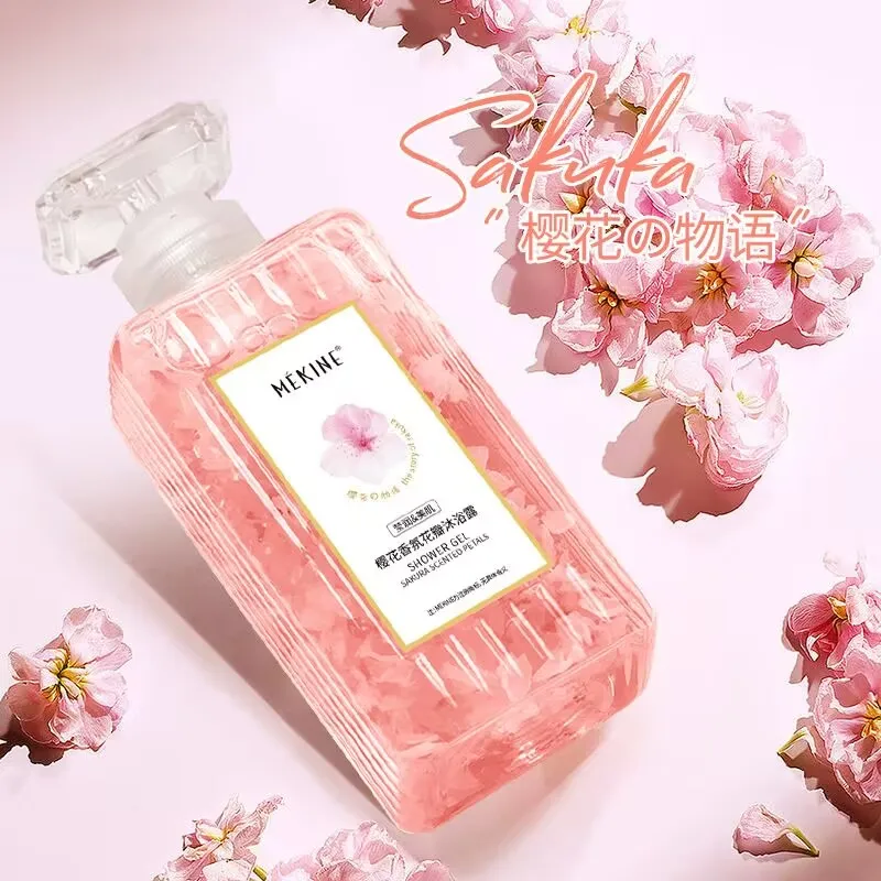 

Gel de ducha de pétalos de Sakura, 500ml, hidratante, blanqueador, nicotinamida, Control de aceite de jazmín, nutritivo, refresc