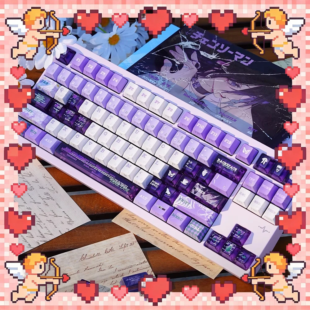 TITANNATION Reze PC Keycaps Thermal Sublimation Nuclear Power Keyboard Keycaps Original Side Penetration For PC Accessories Gift