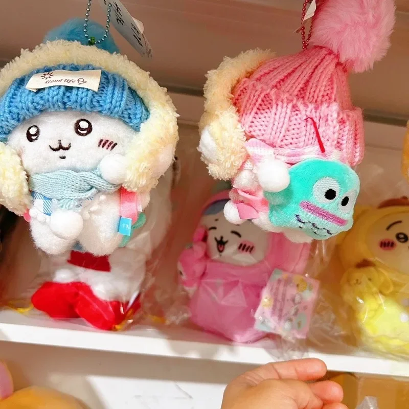 MINISO Chiikawa Usagi أفخم لطيف دمية قلادة الكرتون الملابس 2025 القابلة للإزالة جديد Ins أنيمي حقيبة ظهر جميلة قلادة Hachiware #3