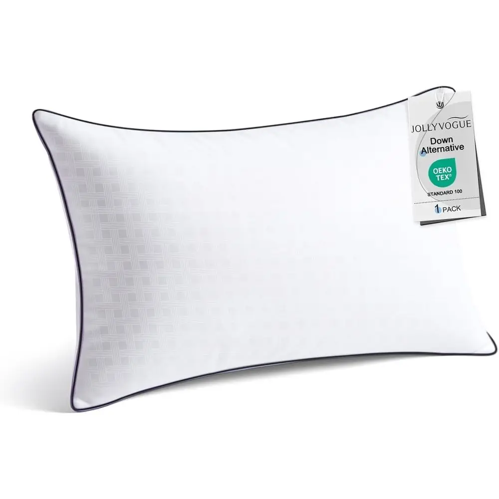 Queen Size Pillow Pack, Single, Breathable & Supportive, Ideal for Side, Back, and Stomach Sleepers