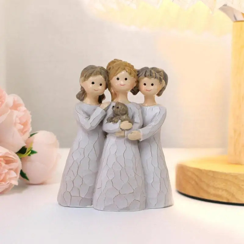 Three Sisters Statue Friend Statue Resin Sister Figurine For Best Friend Women Collection Art Crafts Tabletop Sculpture For