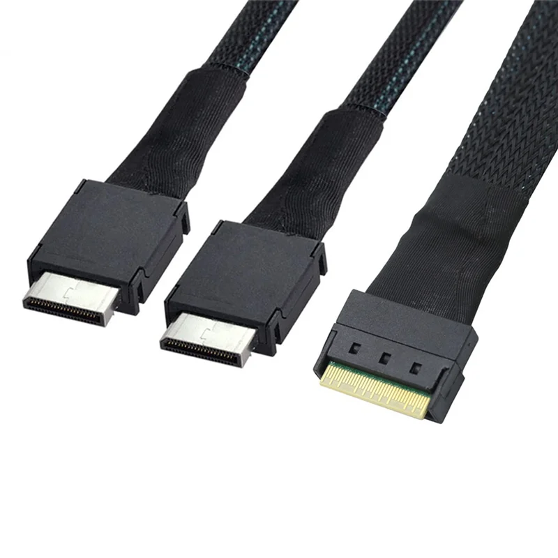Server Datakabel Hoge Kwaliteit Slanke Sas SFF-8654 8I Naar Oculink SFF-8611 4IX2 Voor Server PCI-Express Riser Card-X64A