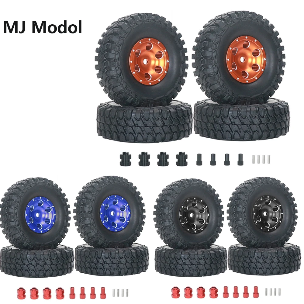 Metal Wheels/tires/adapters Mud Tires for 1/24 RC Crawler Car Axial SCX24 FMS FCX24 Enduro24 Upgrade Parts