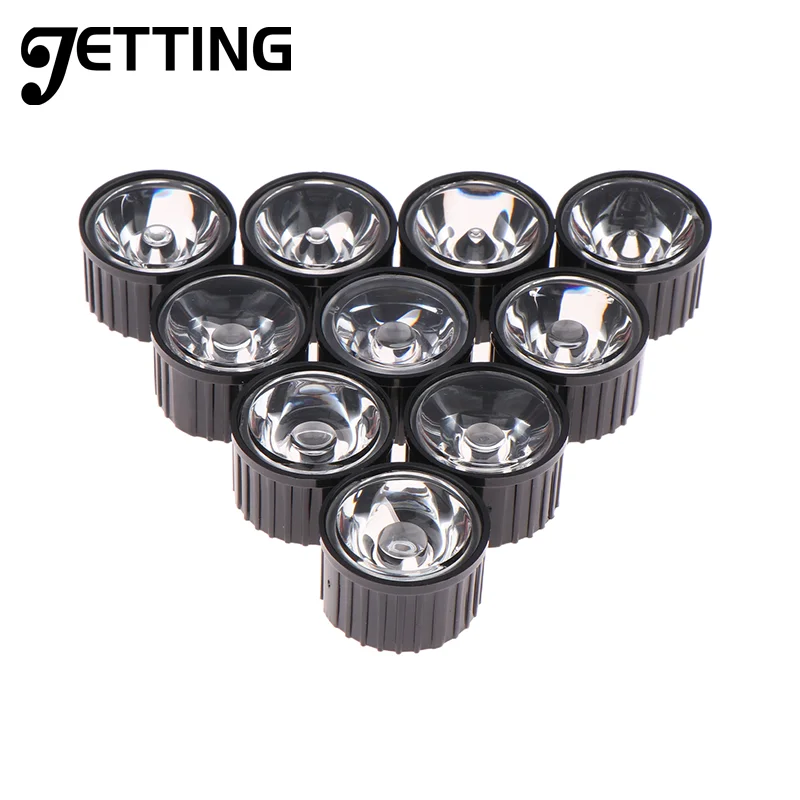 10Pcs High Power 1W 3W LED Lens 5/8/10/15/25/30/45/60/90/120 Degrees Reflector Collimator 20MM PMMA Acrylic Optical Lenses