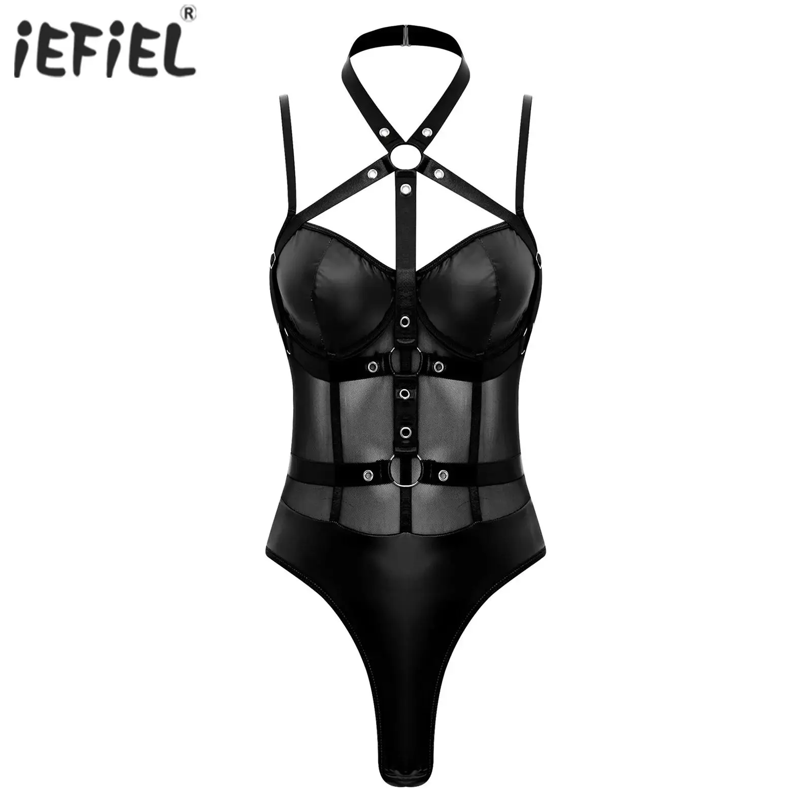 ชุดชั้นในสตรี Body Chest Harness Suspenders Bodysuits Push Up Underwire เปิดเป้า Hollow Out Spliced Leotards Playsuits