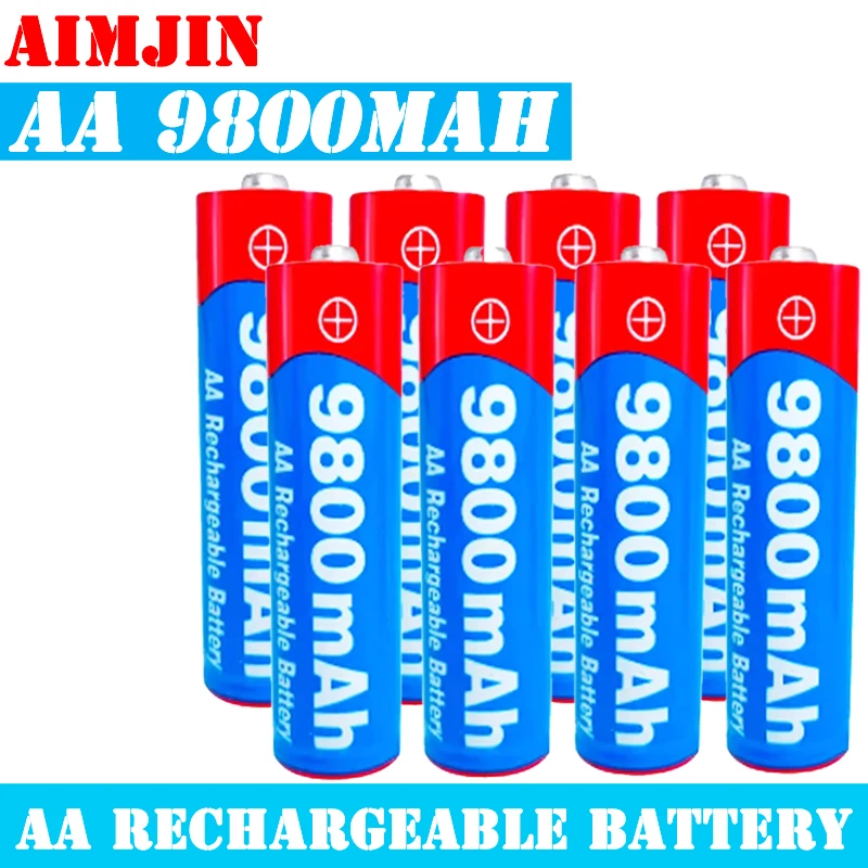 

2024 Original New AA rechargeable 1.5V 9800mAh 1.5V New Rechargeable AA battery for led light toy Camera Microphone battery