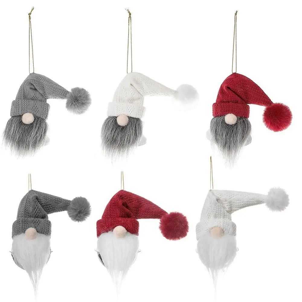 Multicolor Christmas Hanging Decoration Plush Toys Home Decoration Small Bell Pendant Party Supplies Hairy Gnome Santa Doll