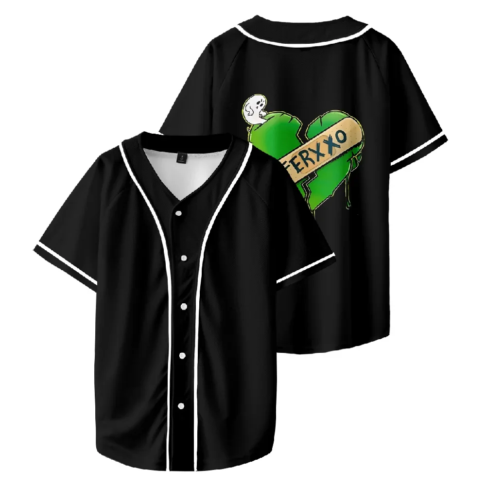 

Feid Ferxxo Broken Heart Baseball Jersey Unisex Short Sleeve Tee Casual Streetwear Women Men Clothes