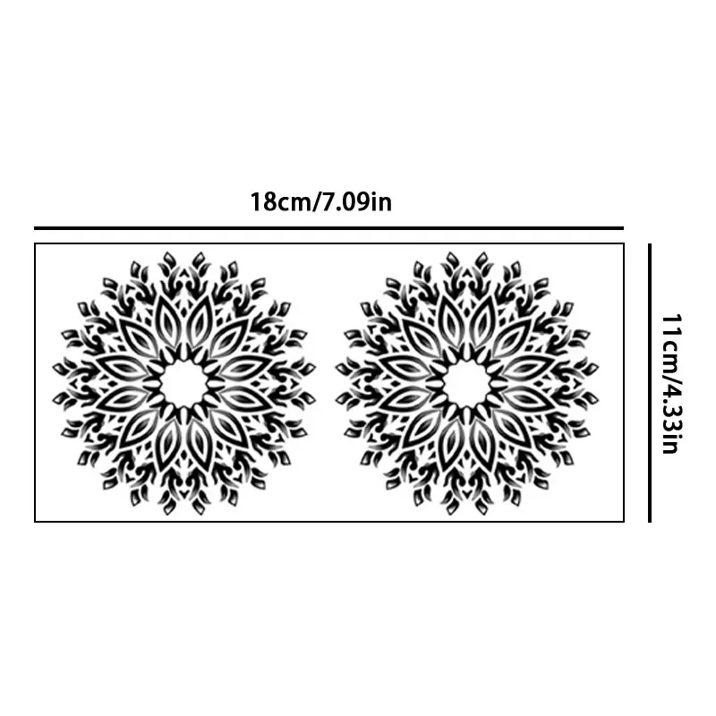 ملصقات وشم مستديرة بتلات الصدر مثيرة، ملصقات حلمة مقاومة للماء والعرق، ملصقات مؤقتة سوداء نقية