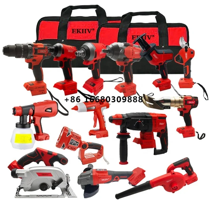 EKIIV 20v cordless drills power tool sets combo kit electric power wrenches concrete impact drill and grinder tool set