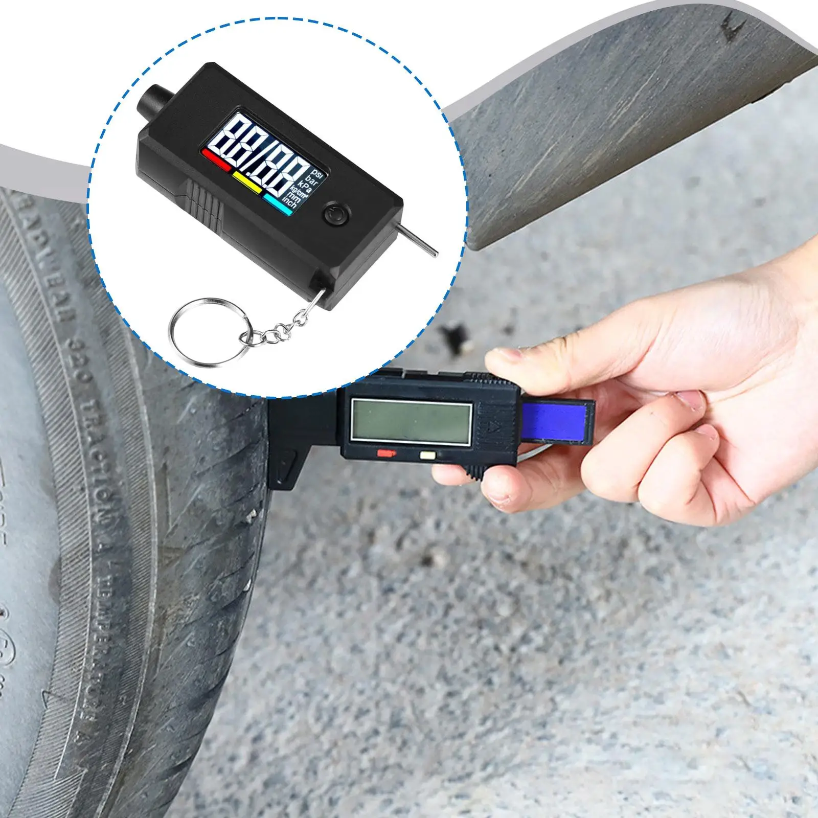 

Tire Pressure Gauge 2 in 1 Digital PSI Tire Gauge for Automobile Bike