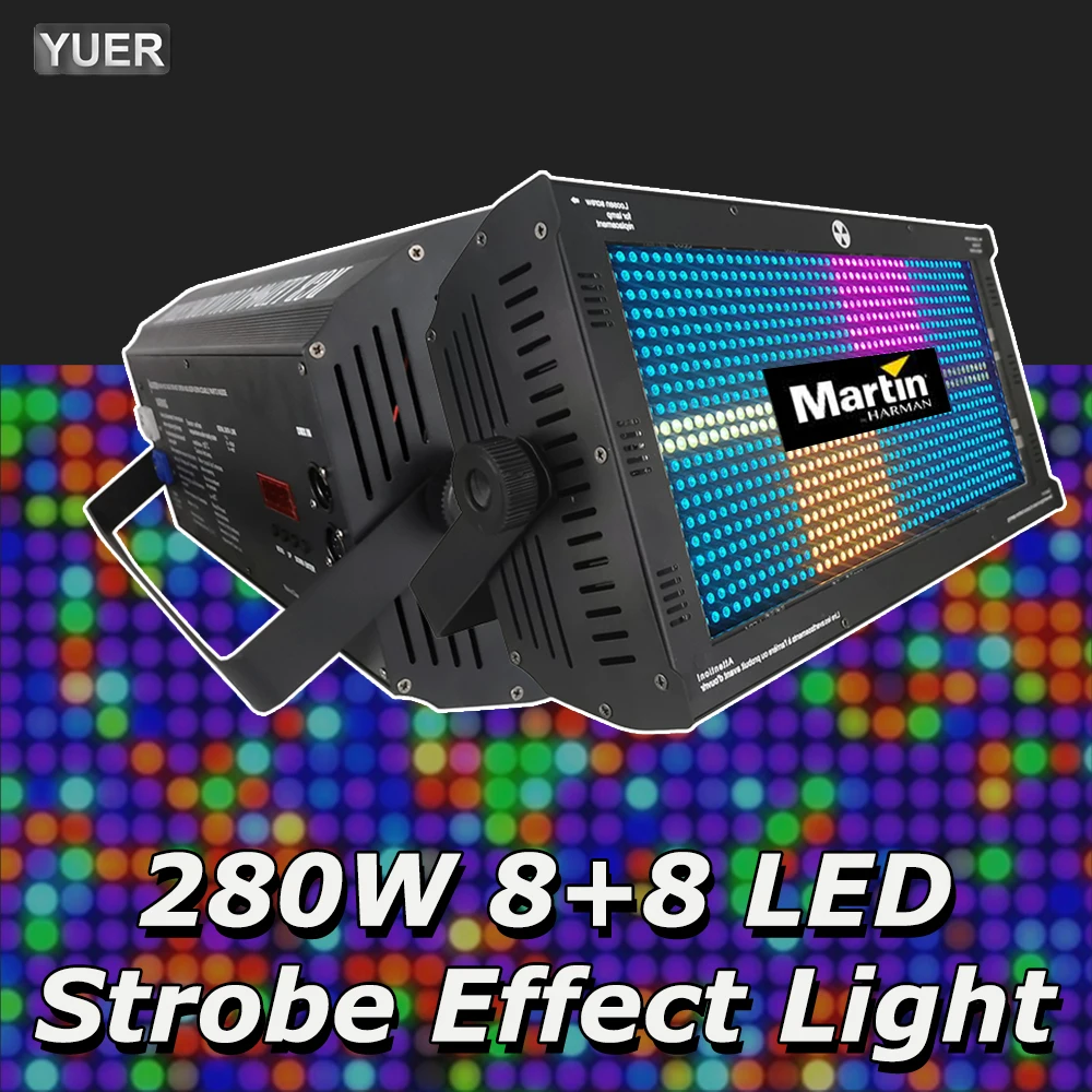 YUER Martin Atomic RGBW Flash LED 8+8 Zones 280W Strobe Light Stage Horse Running Wash Effect Stage Lighting For Party Dj Disco