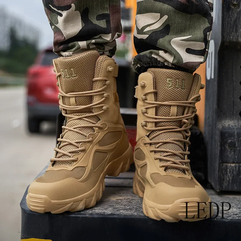

Men's Hiking Boots High Top Anti Slip and Wear-resistant Desert Shoes Combat Boots Hiking Shoes Outdoor Boot Size 39-48