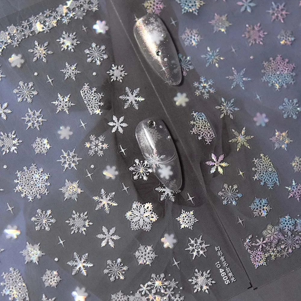 

Nail Accessories Christmas Snowflake Nail Sticker Shell Light 5D Bronzing Diamond Christmas Diamond Nail Decal Elk New Year