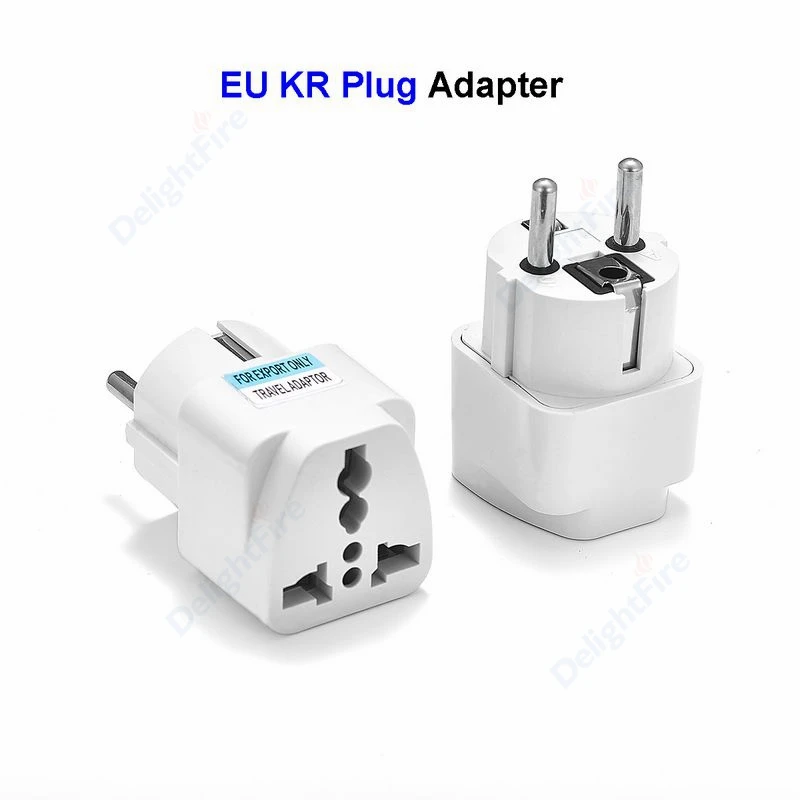 KR EU Plug Adapter US UK To EU KR European Europe Euro  2 Pin 4.8mm German Travel Power Adapter Electrical Socket Plug Outlet