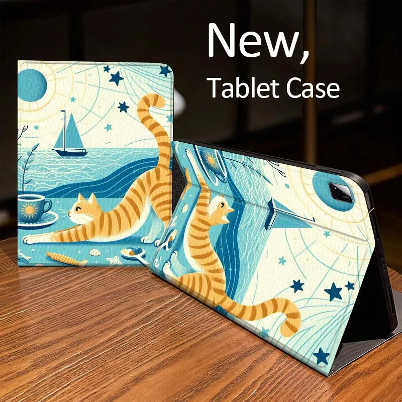 

Cute Funny Cat Illustration Case For Xiaomi Mi Redmi Pad 2 4 5 7S 6S 6 7 8 Plus SE Pro K 2025 inch 8.7 11 Tablet