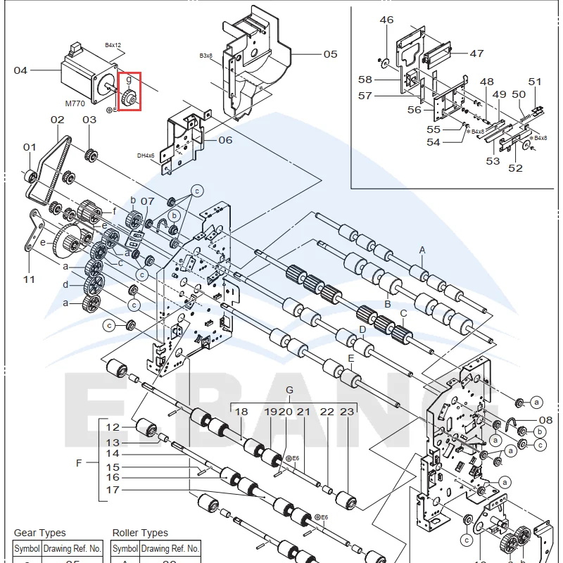 550/570 327D1061819 Gear Laser Color Photo Processor Transmission Gear Expansion Printer Replacement Parts