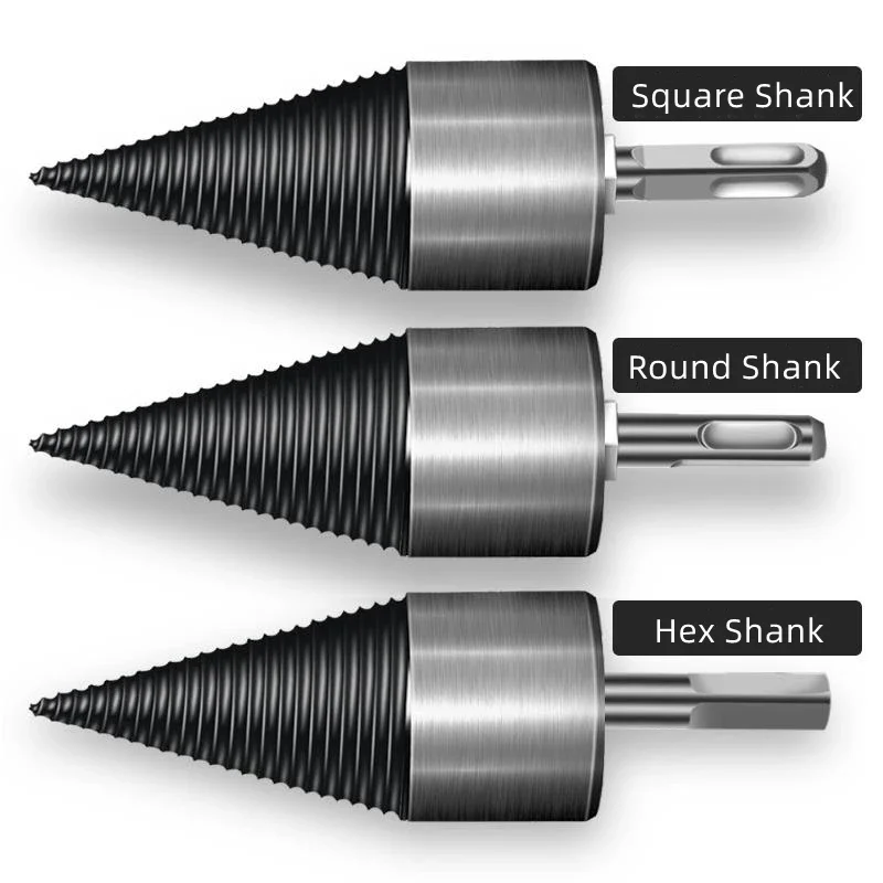 32 Firewood Splitting Drill Bit Wood Splitter Screw Cones Bit Square Round Hexagonal Used For Electric Hammer