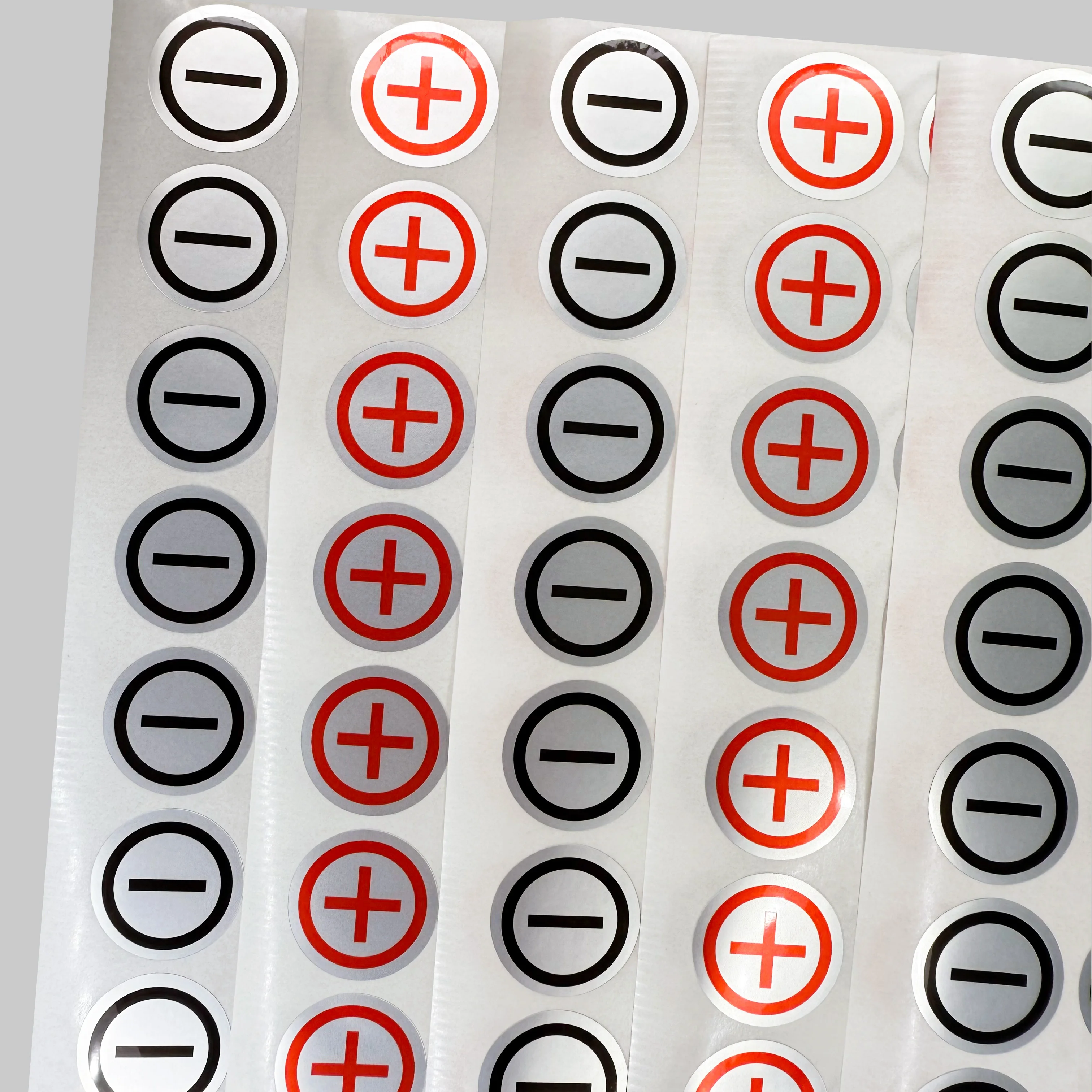 300pcs power supply positive and negative pole identification stickers, plus and minus symbol labels, silver waterproof stickers