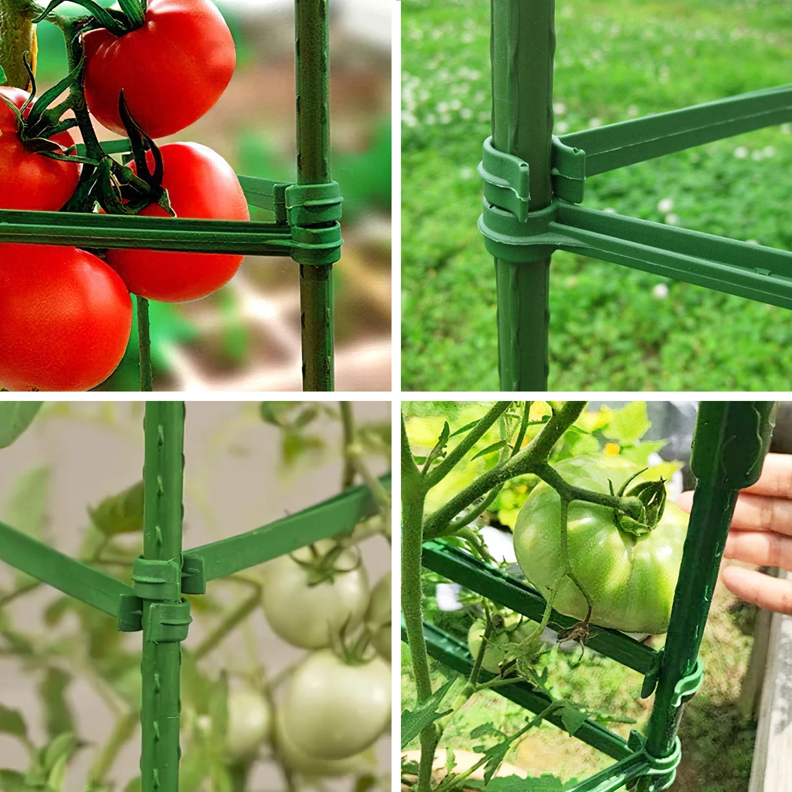 

24pcs Plastic Connecting Parts Durable Lightweight Plant Support Brackets for Tomatoes Cucumber Climbing Vegetables Outdoor