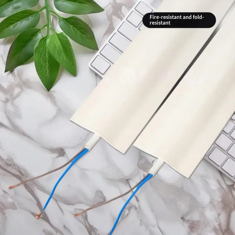 1/3 Meter PVC Self-Adhesive Cable Cover Strip - Wear Resistant Wire Protector for Wall & Floor